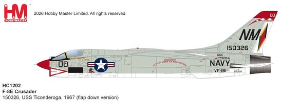 F8E Crusader USN, USS Ticonderoga, 1967 (flap down version)